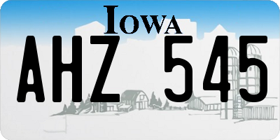 IA license plate AHZ545