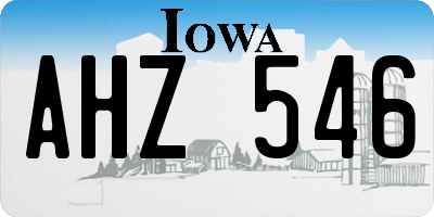 IA license plate AHZ546