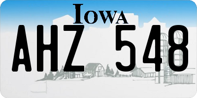 IA license plate AHZ548