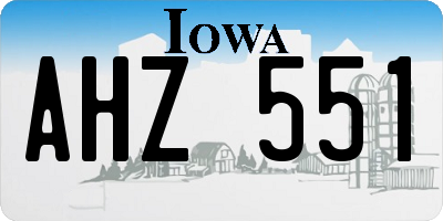 IA license plate AHZ551