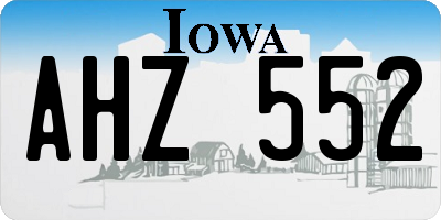 IA license plate AHZ552