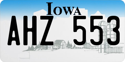 IA license plate AHZ553