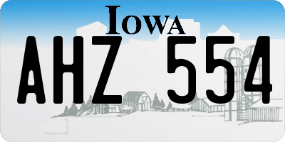 IA license plate AHZ554