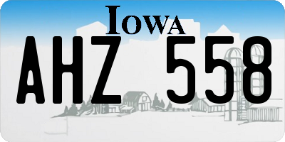 IA license plate AHZ558