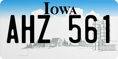 IA license plate AHZ561