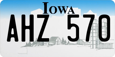 IA license plate AHZ570