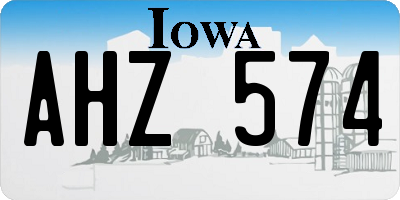 IA license plate AHZ574