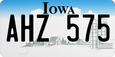 IA license plate AHZ575