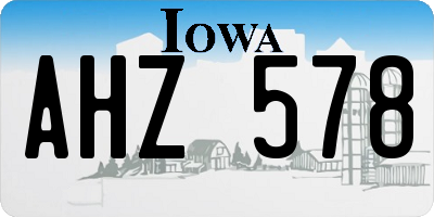 IA license plate AHZ578
