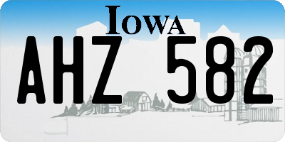 IA license plate AHZ582