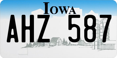 IA license plate AHZ587