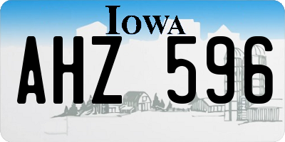 IA license plate AHZ596
