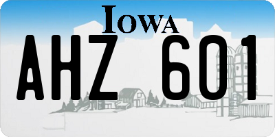 IA license plate AHZ601