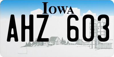 IA license plate AHZ603