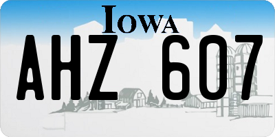 IA license plate AHZ607