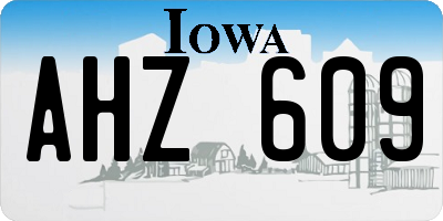 IA license plate AHZ609