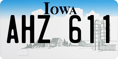 IA license plate AHZ611