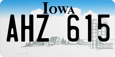 IA license plate AHZ615