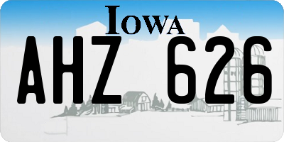 IA license plate AHZ626