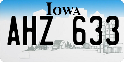 IA license plate AHZ633