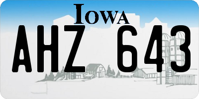 IA license plate AHZ643
