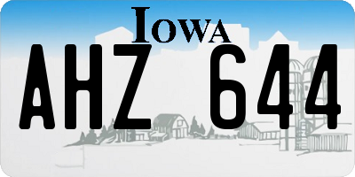 IA license plate AHZ644