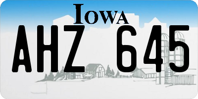 IA license plate AHZ645