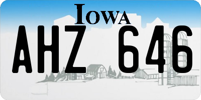 IA license plate AHZ646