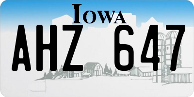 IA license plate AHZ647