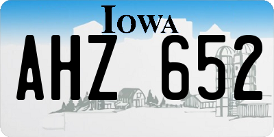 IA license plate AHZ652