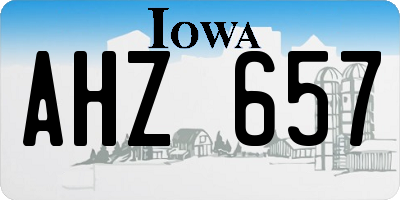 IA license plate AHZ657