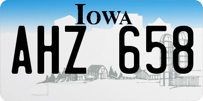 IA license plate AHZ658
