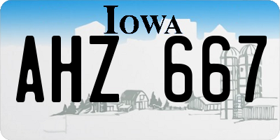 IA license plate AHZ667
