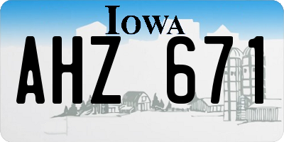IA license plate AHZ671