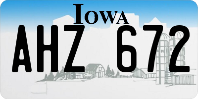 IA license plate AHZ672
