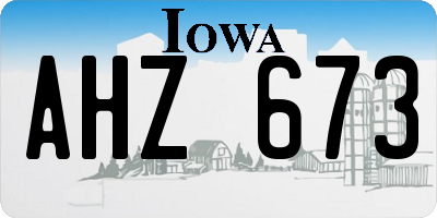 IA license plate AHZ673