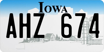 IA license plate AHZ674