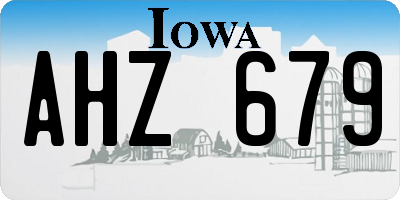 IA license plate AHZ679