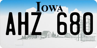 IA license plate AHZ680