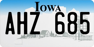 IA license plate AHZ685