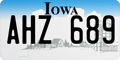 IA license plate AHZ689