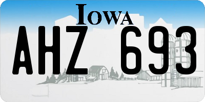 IA license plate AHZ693