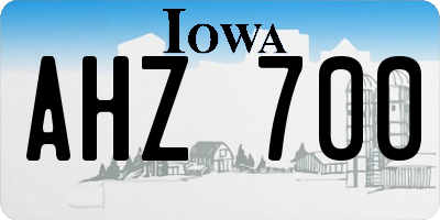 IA license plate AHZ700