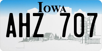 IA license plate AHZ707