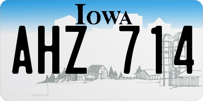 IA license plate AHZ714