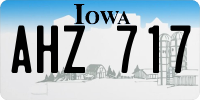 IA license plate AHZ717
