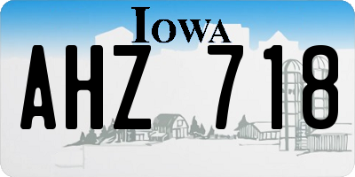 IA license plate AHZ718