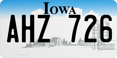 IA license plate AHZ726