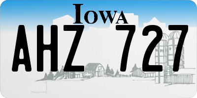 IA license plate AHZ727