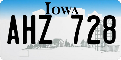 IA license plate AHZ728